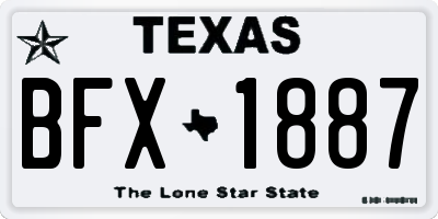 TX license plate BFX1887