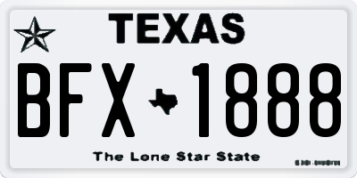 TX license plate BFX1888