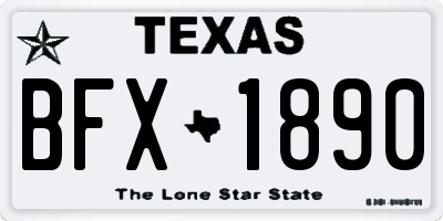 TX license plate BFX1890