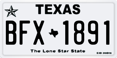 TX license plate BFX1891
