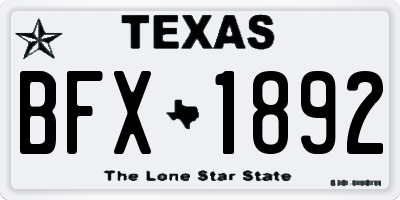 TX license plate BFX1892