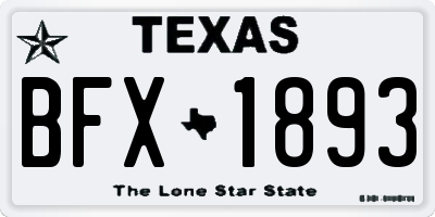 TX license plate BFX1893