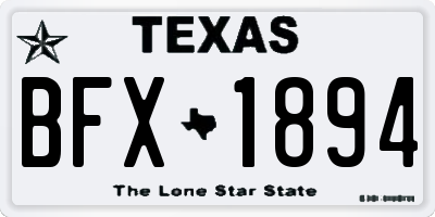 TX license plate BFX1894