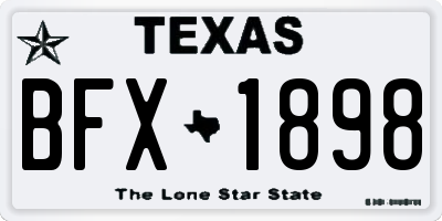TX license plate BFX1898