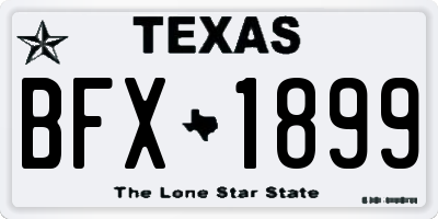 TX license plate BFX1899