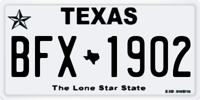 TX license plate BFX1902