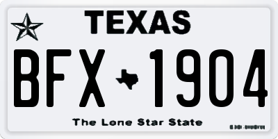 TX license plate BFX1904