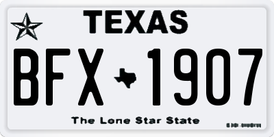 TX license plate BFX1907