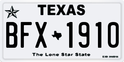 TX license plate BFX1910