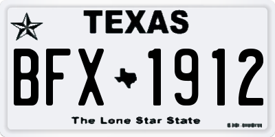 TX license plate BFX1912