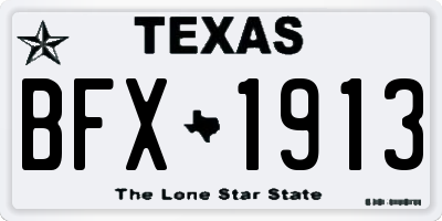 TX license plate BFX1913