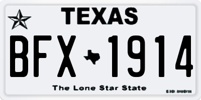 TX license plate BFX1914