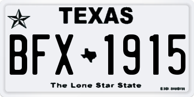 TX license plate BFX1915