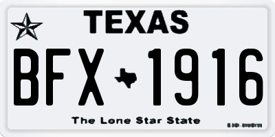 TX license plate BFX1916