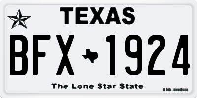 TX license plate BFX1924