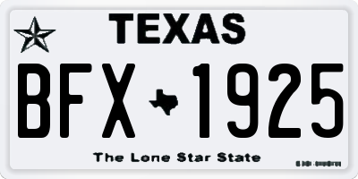 TX license plate BFX1925