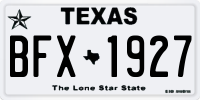 TX license plate BFX1927