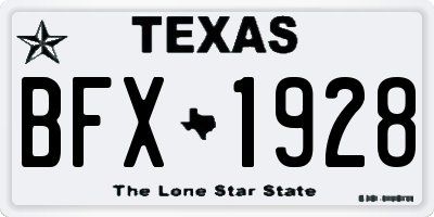 TX license plate BFX1928