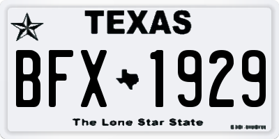 TX license plate BFX1929