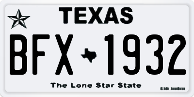 TX license plate BFX1932