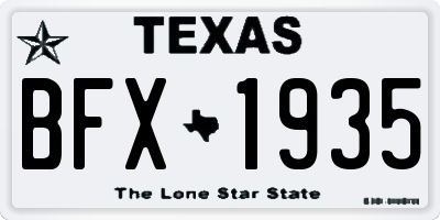 TX license plate BFX1935
