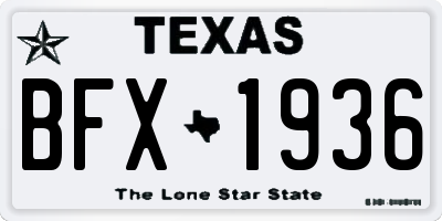 TX license plate BFX1936