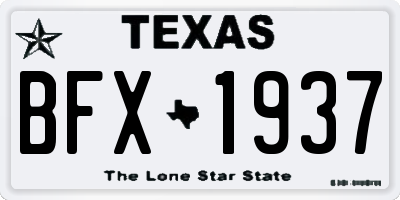 TX license plate BFX1937