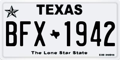 TX license plate BFX1942