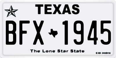 TX license plate BFX1945