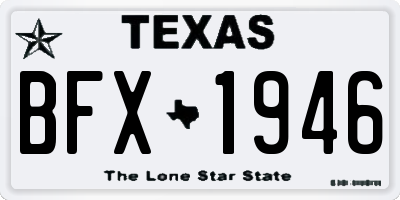 TX license plate BFX1946