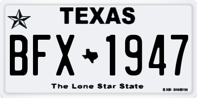 TX license plate BFX1947