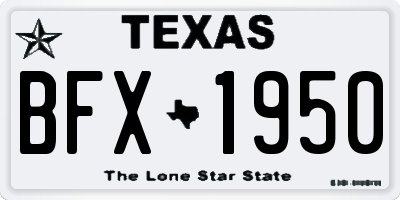 TX license plate BFX1950