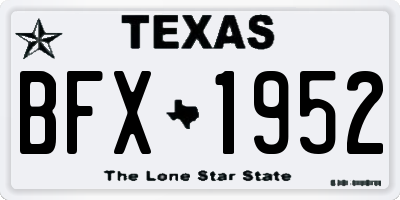 TX license plate BFX1952