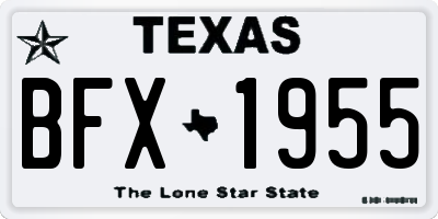 TX license plate BFX1955