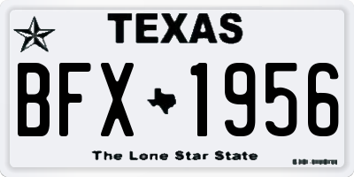 TX license plate BFX1956