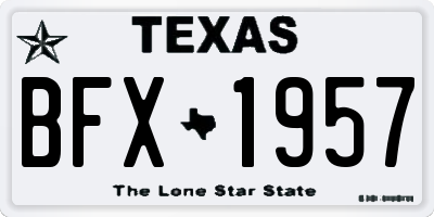 TX license plate BFX1957