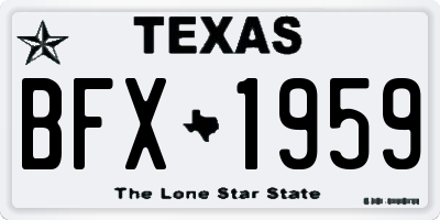 TX license plate BFX1959