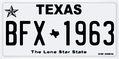 TX license plate BFX1963