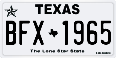 TX license plate BFX1965