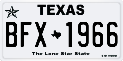 TX license plate BFX1966