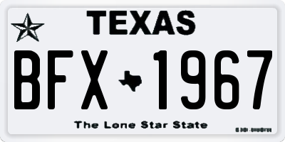 TX license plate BFX1967