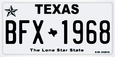 TX license plate BFX1968