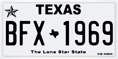 TX license plate BFX1969