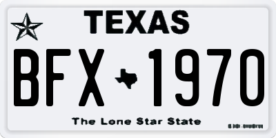 TX license plate BFX1970