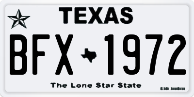 TX license plate BFX1972