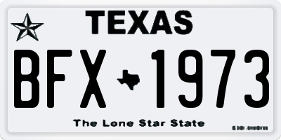 TX license plate BFX1973