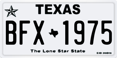 TX license plate BFX1975