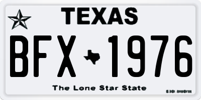 TX license plate BFX1976