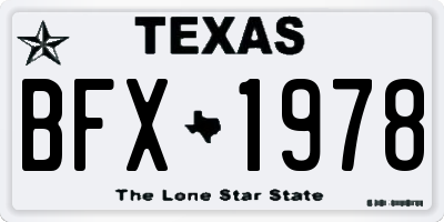 TX license plate BFX1978