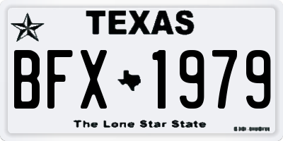 TX license plate BFX1979